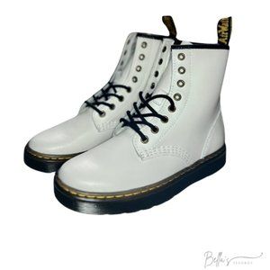 Dr. Martens Zavala Women's Combat Boot, White, W 7 / M 6